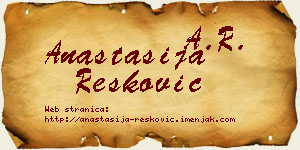 Anastasija Resković vizit kartica